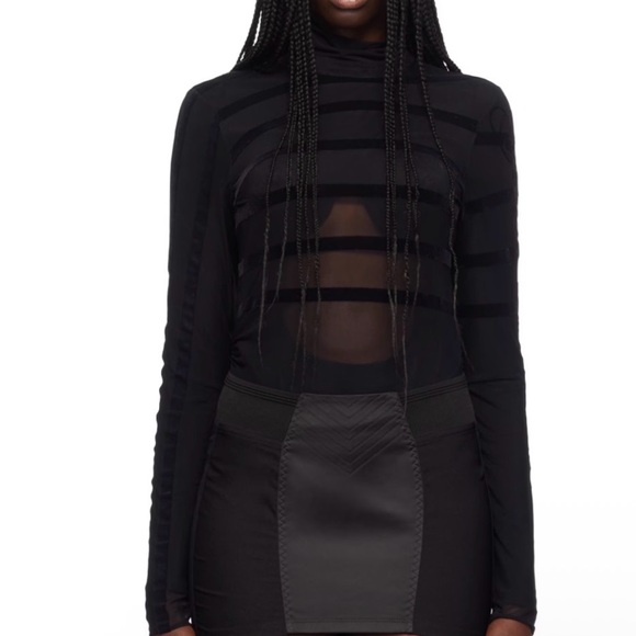 Jean Paul Gaultier Black Sheer Top - Picture 2 of 8